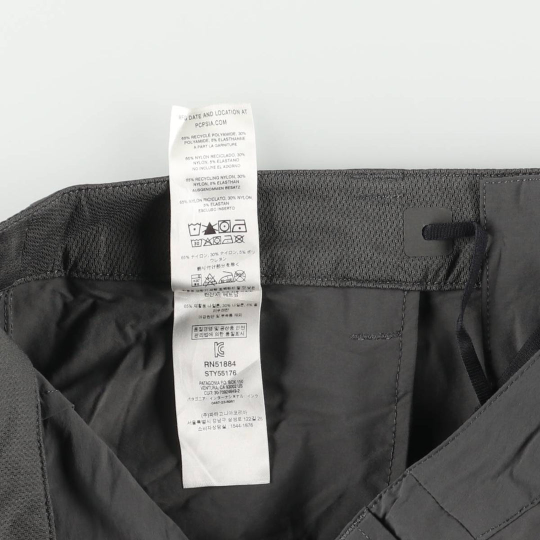 Patagonia Quandary Pants Shorts 55176FA19 Nylon Shaka Shaka Pants Men's Size W34 others gray type Vintage Second Hand