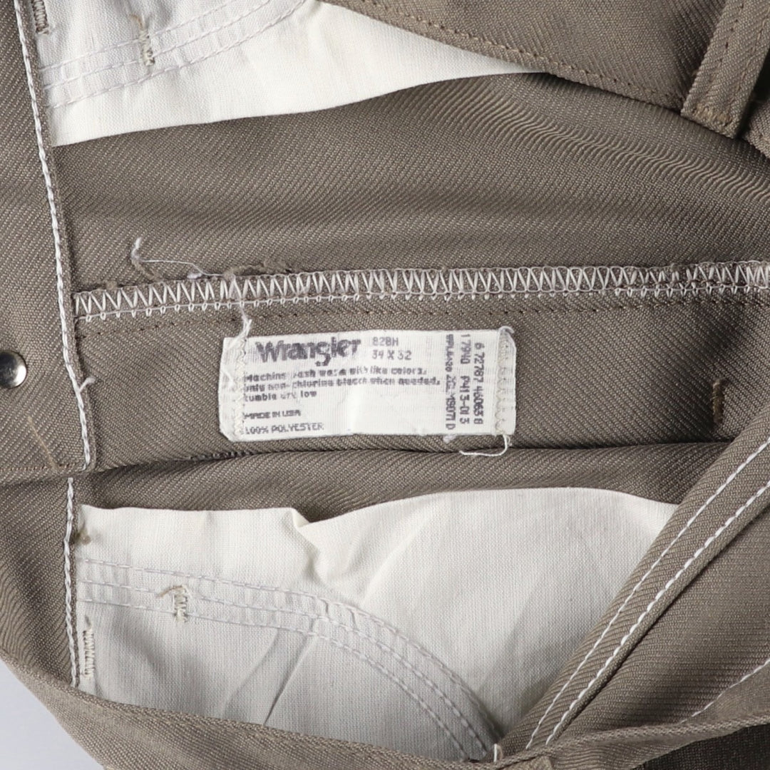 80s-90'S Wrangler Dress Jeans, Slacks, Made in USA, Men's, W33 equivalent, Vintage polyester gray type Vintage Second Hand