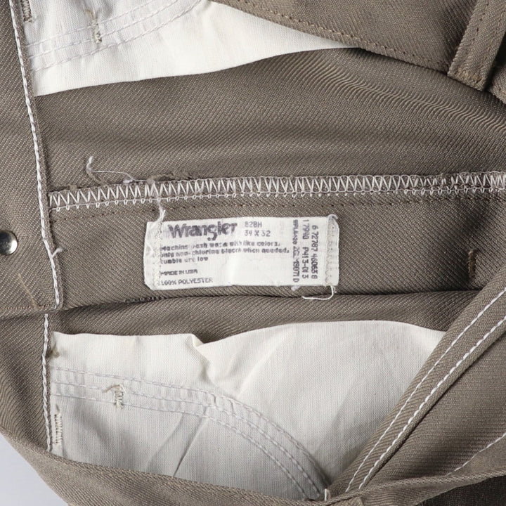 80s-90'S Wrangler Dress Jeans, Slacks, Made in USA, Men's, W33 equivalent, Vintage polyester gray type Vintage Second Hand