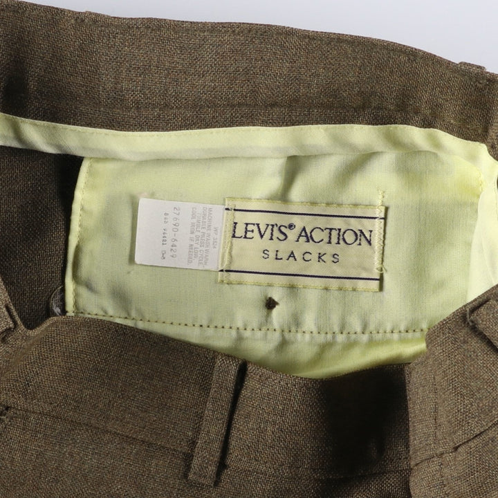Vintage Levi's Action Slacks STA-PREST flared pants from the 1980'S and 1990s, size 27690-6429, men's size 33. unclear brown type Vintage Second Hand
