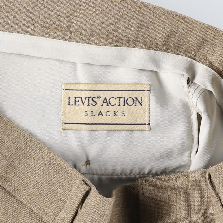 Vintage 80s-90'S Levi's Action Slacks Sta-Press Flare Pants, Men's, Size 35 unclear Beige type Vintage Second Hand