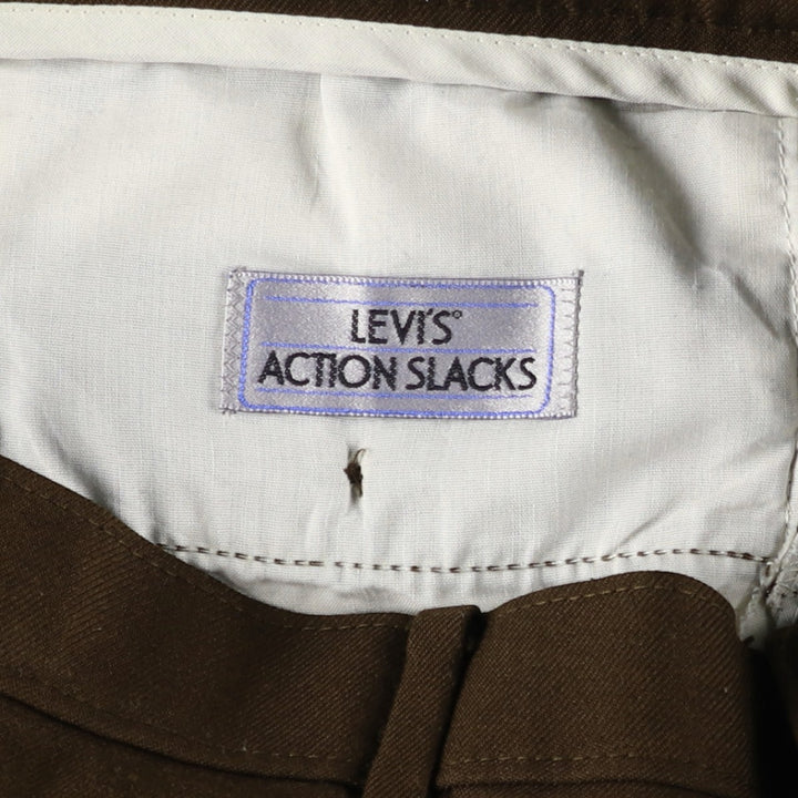 Vintage 1980'S Levi's Action Slacks Sta-Press flare pants, men's size 34. unclear brown type Vintage Second Hand