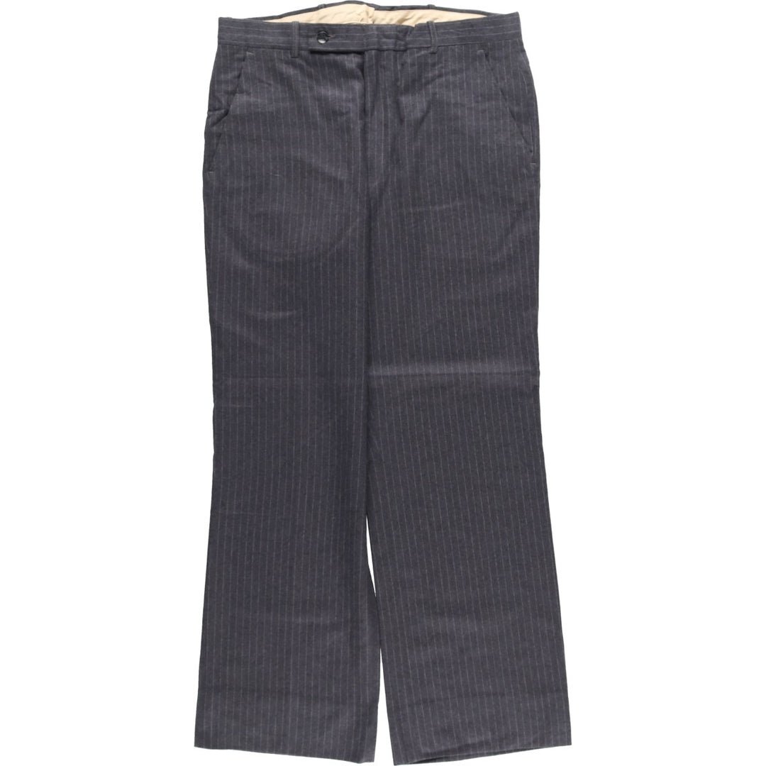 Vintage 70s-80'S striped wool pants, men's size W33 unclear gray type Vintage Second Hand