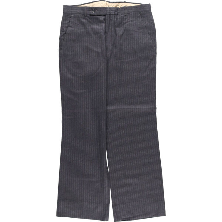 Vintage 70s-80'S striped wool pants, men's size W33 unclear gray type Vintage Second Hand