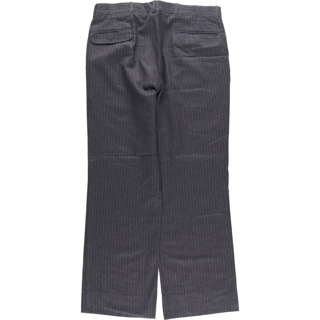 Vintage 70s-80'S striped wool pants, men's size W33 unclear gray type Vintage Second Hand