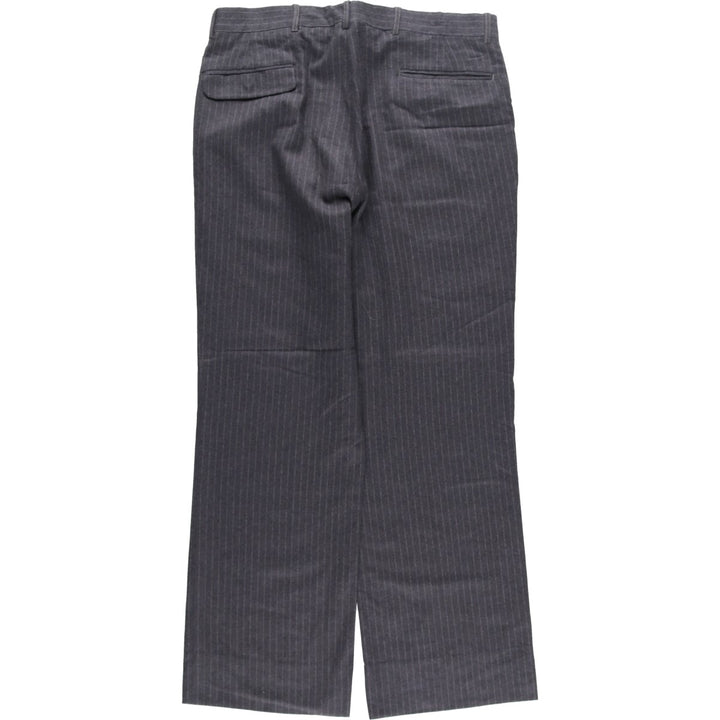 Vintage 70s-80'S striped wool pants, men's size W33 unclear gray type Vintage Second Hand