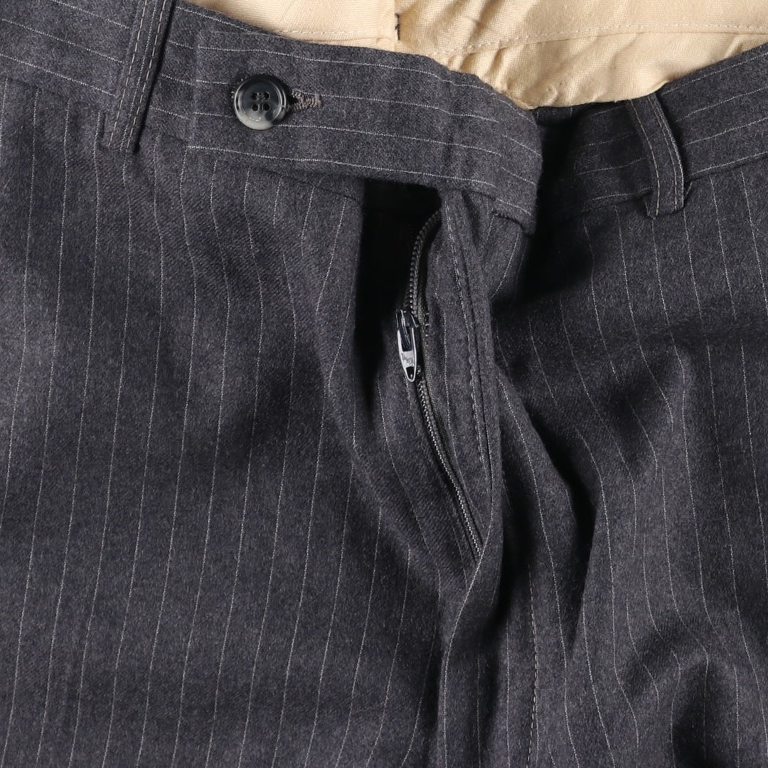 Vintage 70s-80'S striped wool pants, men's size W33 unclear gray type Vintage Second Hand