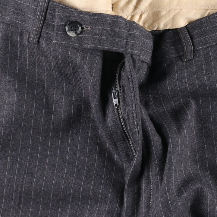 Vintage 70s-80'S striped wool pants, men's size W33 unclear gray type Vintage Second Hand