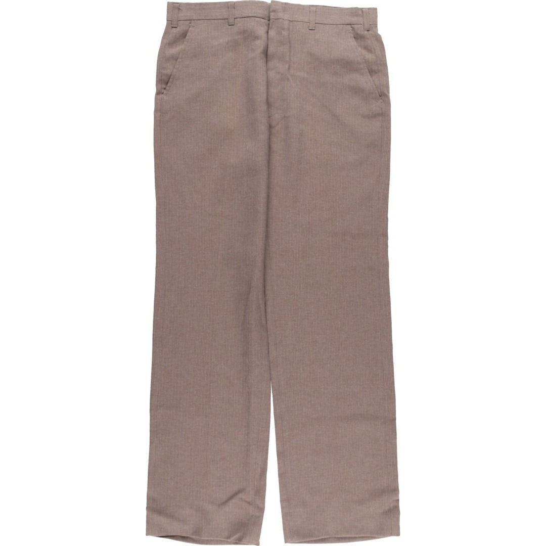 Vintage 70s-80'S Haggar Magic Stretch Stripe Pattern Slacks, Made in USA, Men's Size 34 unclear brown type Vintage Second Hand