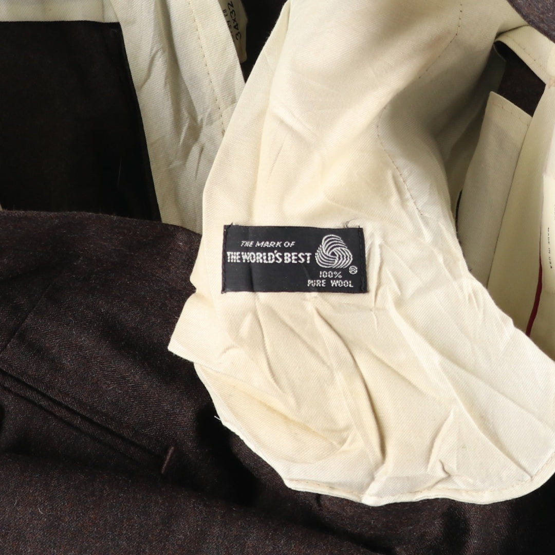 Vintage 70s-80'S Haggar Imperial Premium Edition wool pants and slacks, made in the USA, men's size W33. wool brown type Vintage Second Hand