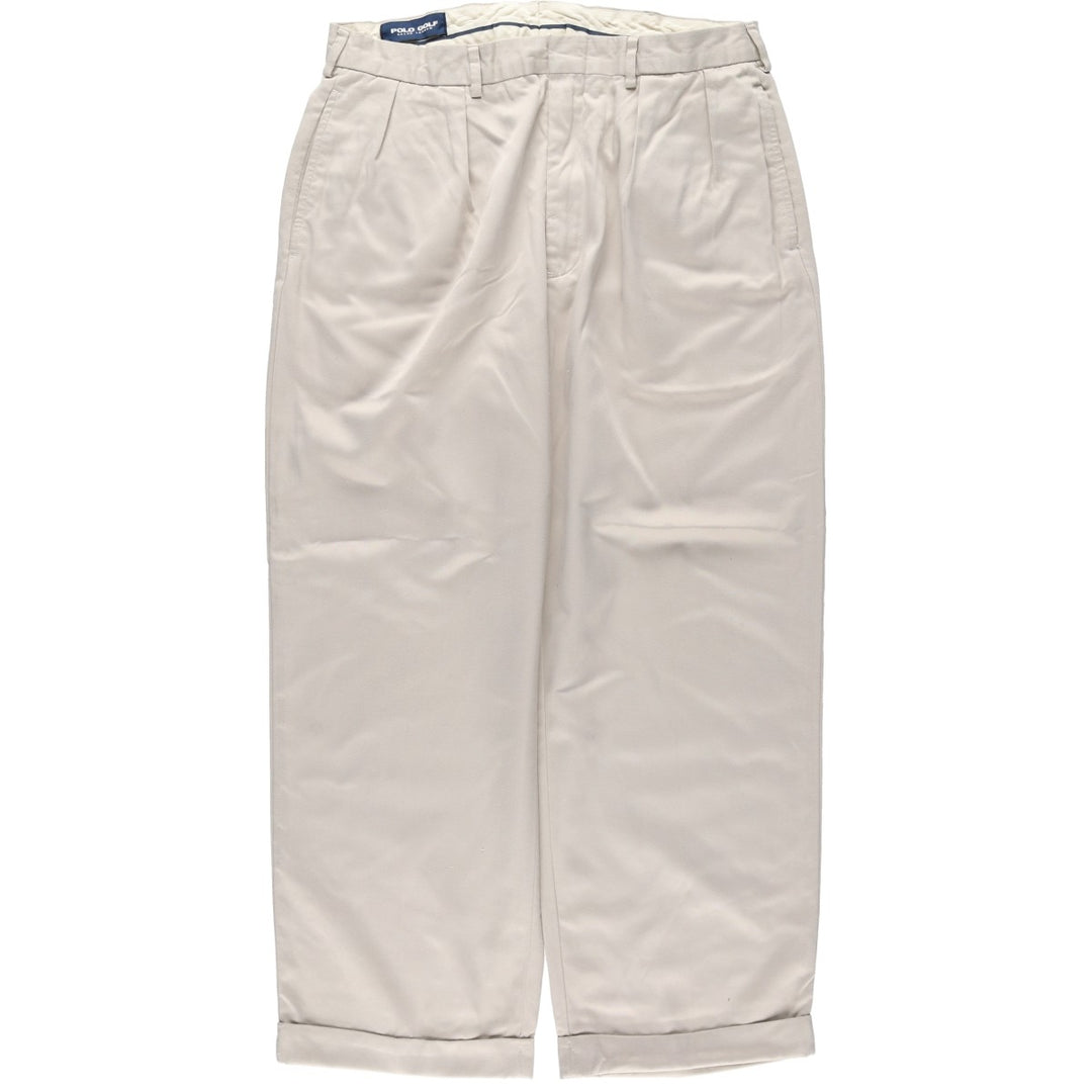 Ralph Lauren POLO GOLF two-pleat slacks, men's size W34 polyester Beige type Vintage Second Hand