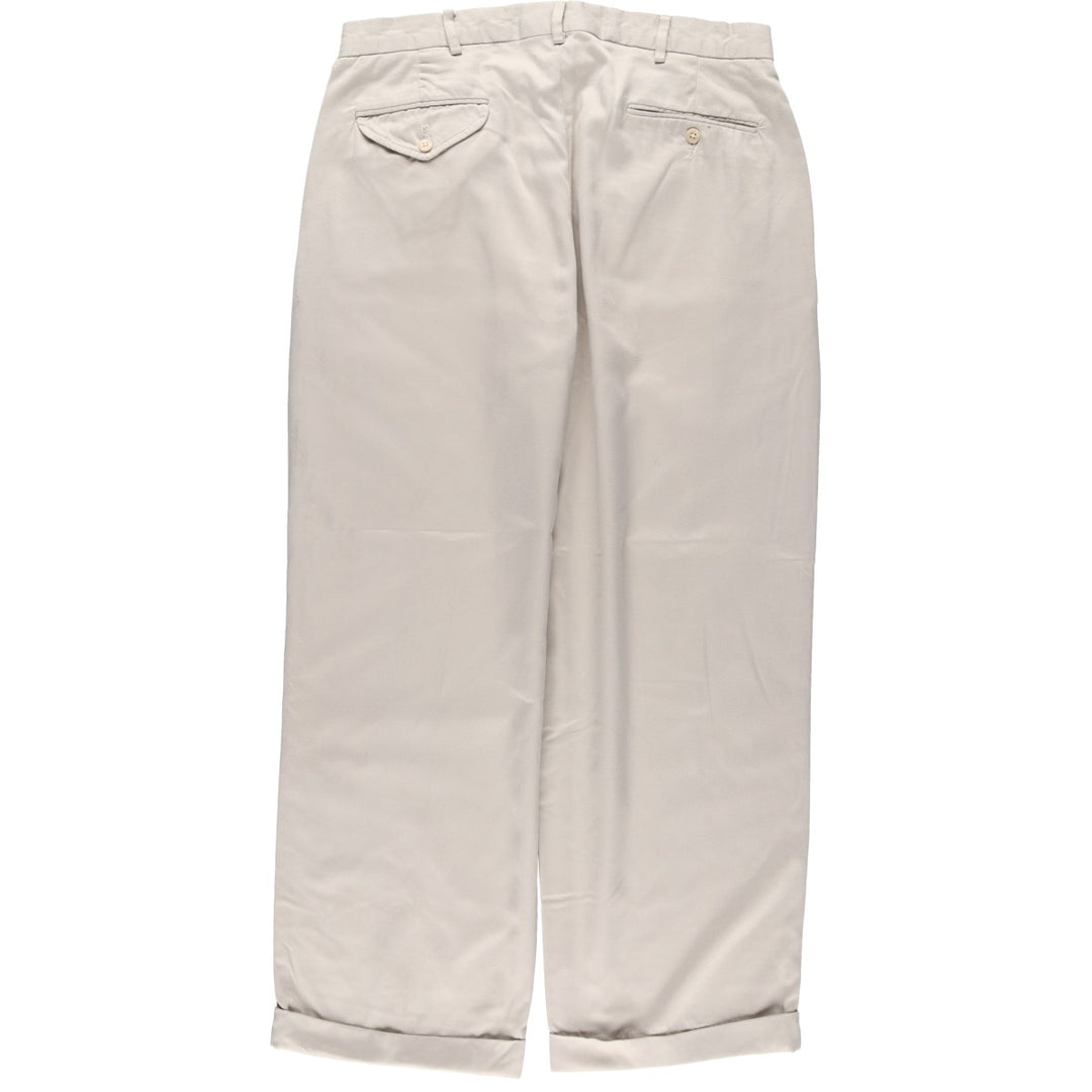 Ralph Lauren POLO GOLF two-pleat slacks, men's size W34 polyester Beige type Vintage Second Hand