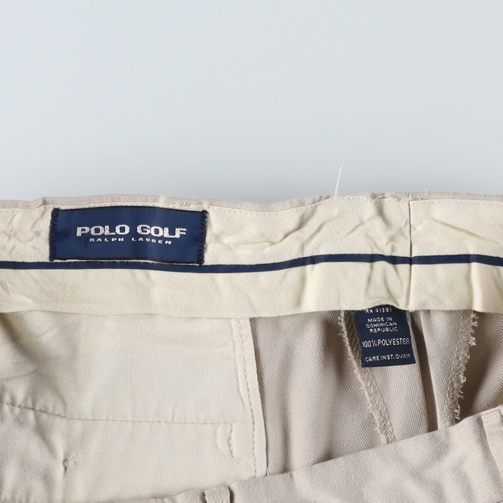 Ralph Lauren POLO GOLF two-pleat slacks, men's size W34 polyester Beige type Vintage Second Hand