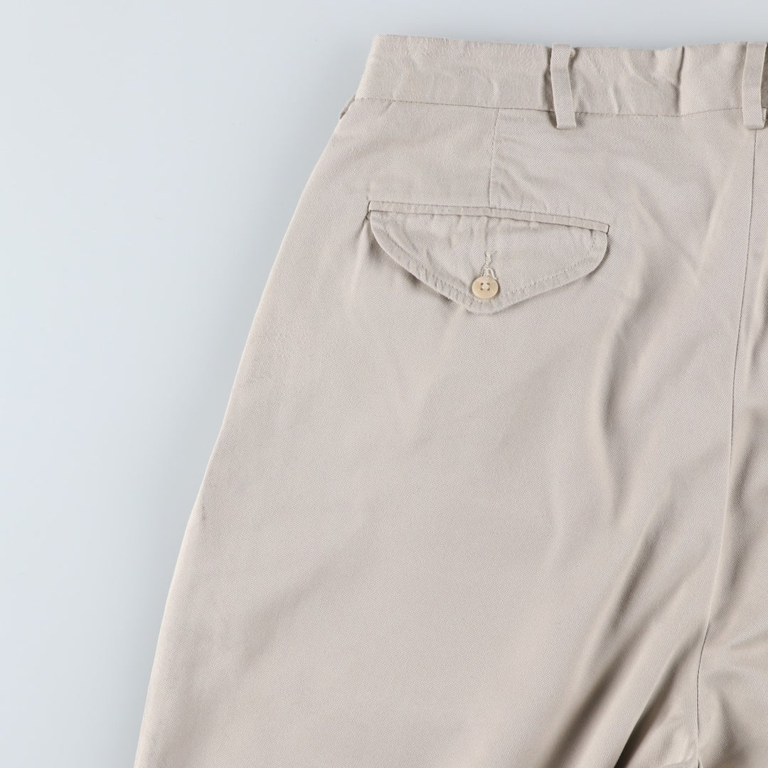 Ralph Lauren POLO GOLF two-pleat slacks, men's size W34 polyester Beige type Vintage Second Hand