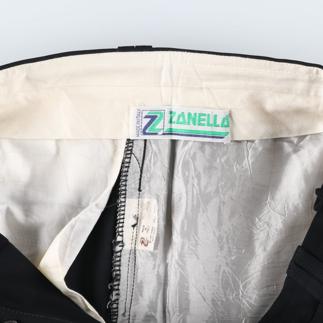 80s-90'S ZANELLA wool pants, made in Italy, men's size W33 wool black type Vintage Second Hand