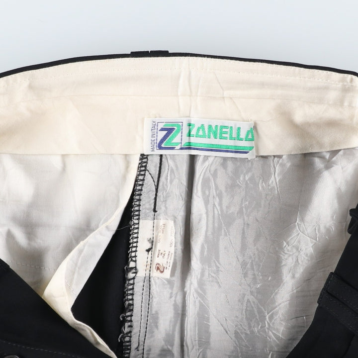 80s-90'S ZANELLA wool pants, made in Italy, men's size W33 wool black type Vintage Second Hand