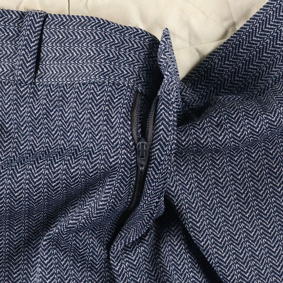 Vintage 70s-80'S Chevron Pattern Men's Slacks, Size W33 unclear navy blue type Vintage Second Hand