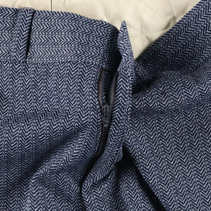 Vintage 70s-80'S Chevron Pattern Men's Slacks, Size W33 unclear navy blue type Vintage Second Hand