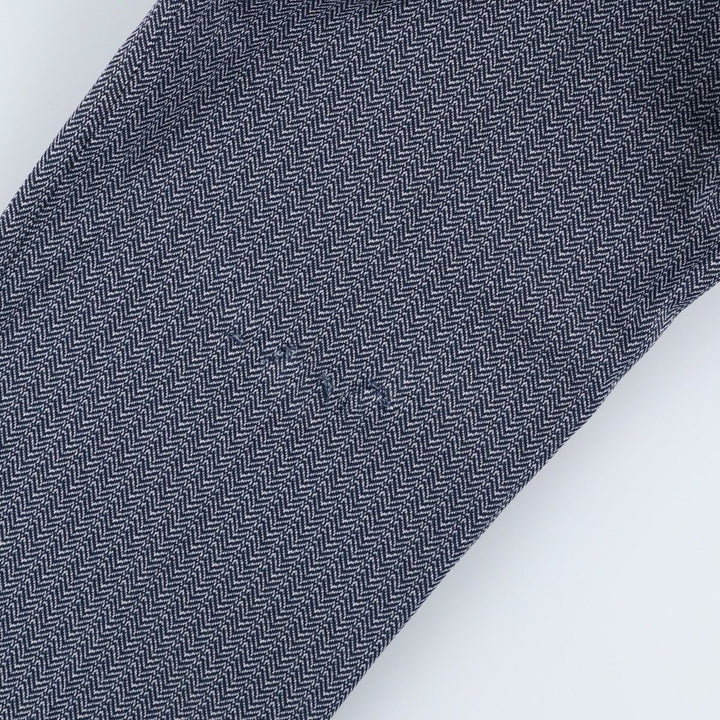 Vintage 70s-80'S Chevron Pattern Men's Slacks, Size W33 unclear navy blue type Vintage Second Hand