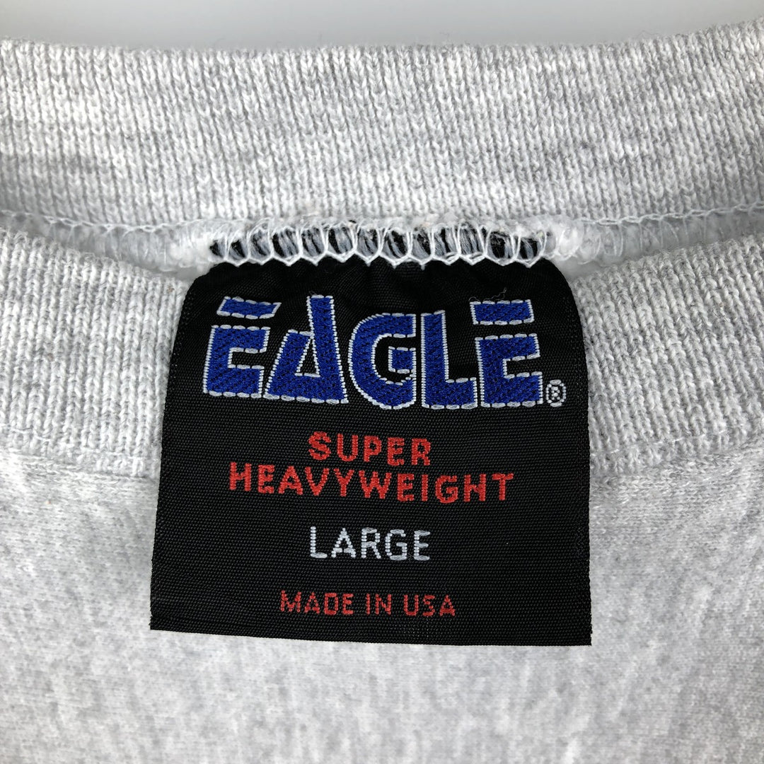 EAGLE Print Sweatshirt, Made in USA, Men's Size L cotton gray type Vintage Second Hand
