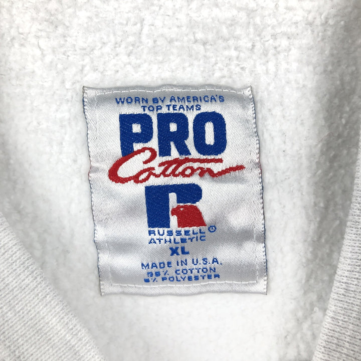 Vintage 90'S Russell PRO COTTON printed sweatshirt, Made in USA, Men's XL cotton gray type Vintage Second Hand
