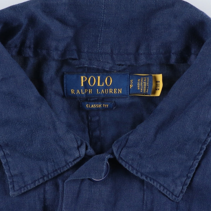 Ralph Lauren POLO RALPH LAUREN shirt jacket, men's size S unclear navy blue type Vintage Second Hand
