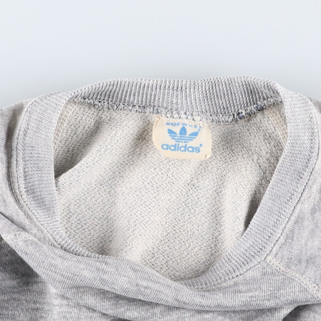 Vintage 1980'S Adidas logo sweatshirt, Made in USA, Men's Size Medium acrylic gray type Vintage Second Hand