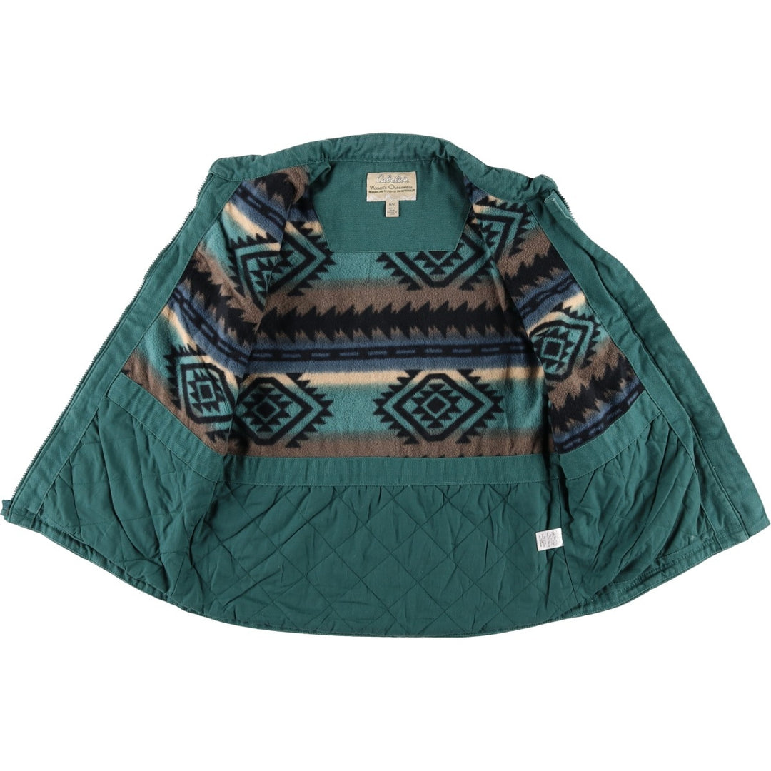 Cabelas Padded Duck Vest, Women's Size Medium cotton green type Vintage Second Hand