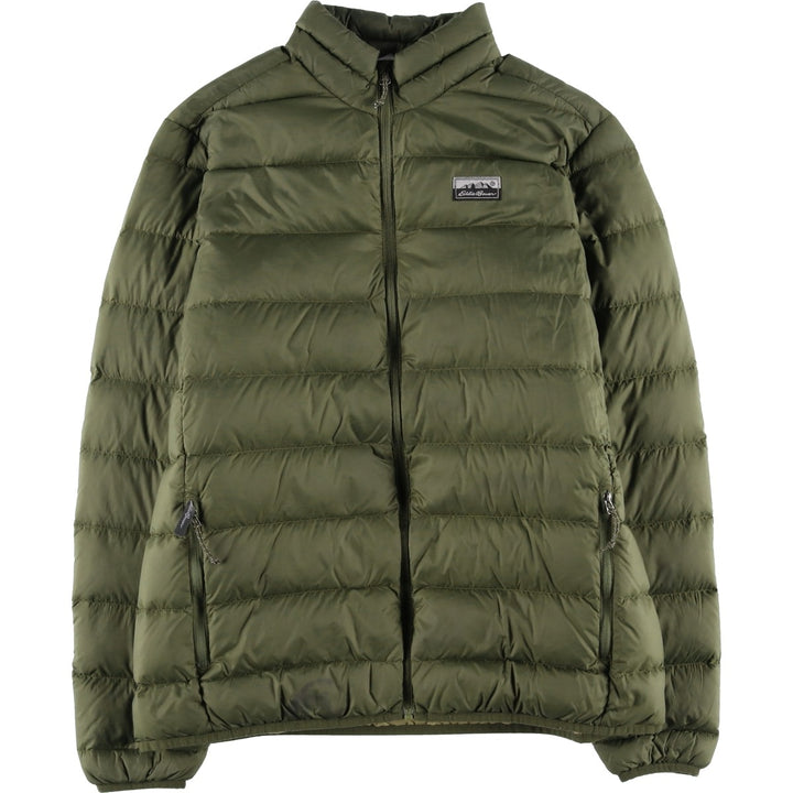 Eddie Bauer Men's Down Jacket, Size L Nylon Khaki type Vintage Second Hand