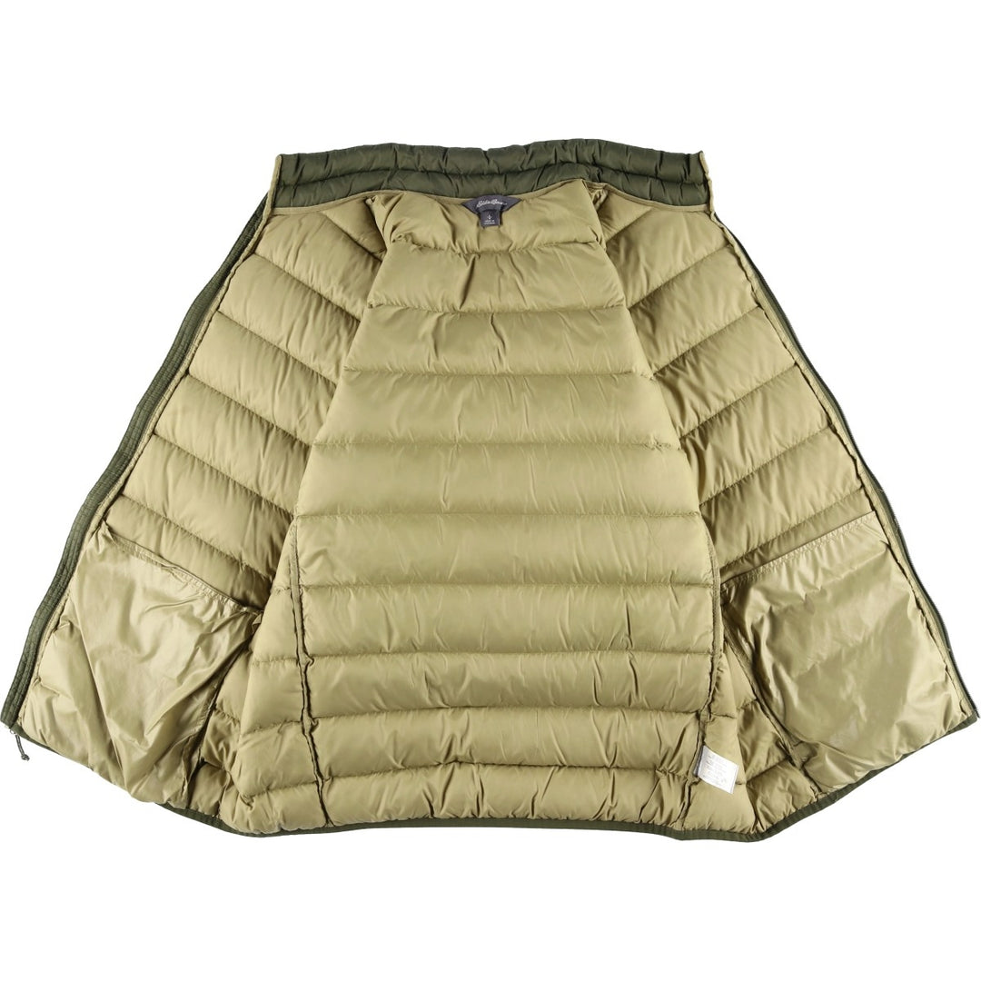 Eddie Bauer Men's Down Jacket, Size L Nylon Khaki type Vintage Second Hand