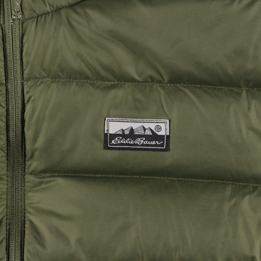 Eddie Bauer Men's Down Jacket, Size L Nylon Khaki type Vintage Second Hand