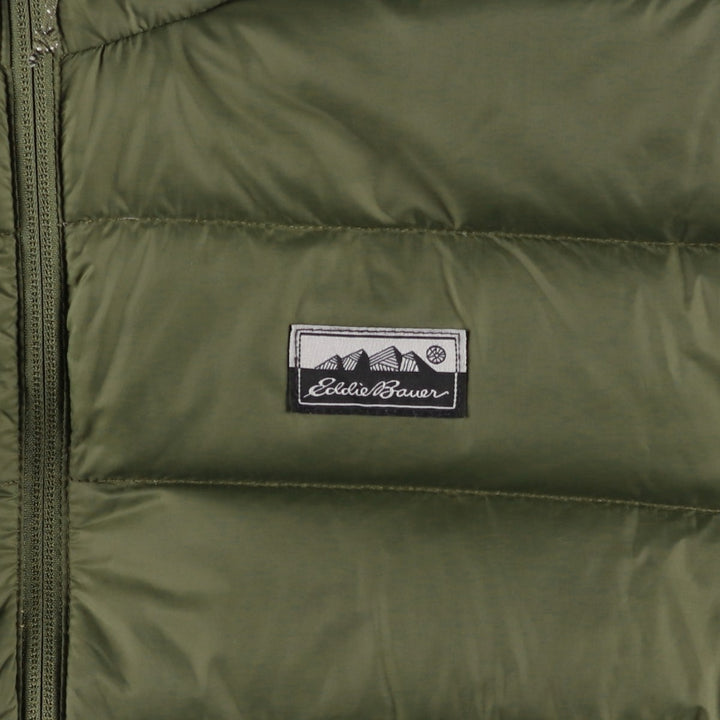 Eddie Bauer Men's Down Jacket, Size L Nylon Khaki type Vintage Second Hand