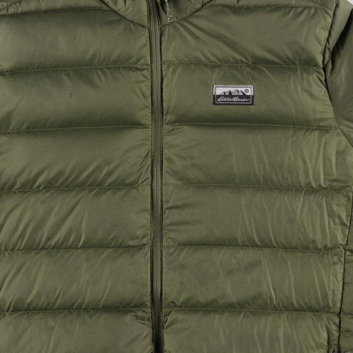 Eddie Bauer Men's Down Jacket, Size L Nylon Khaki type Vintage Second Hand