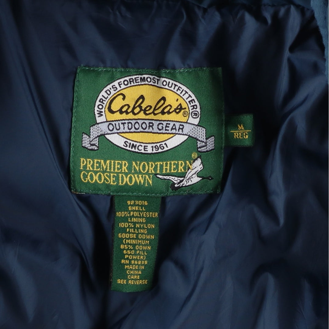 90s-00'S Cabelas Vintage Goose Down Jacket, Men's Size Medium polyester blue type Vintage Second Hand