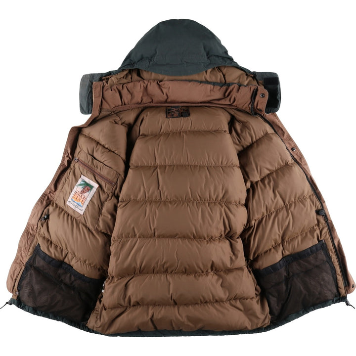 Vintage 80s-90'S Eddie Bauer Ridge Line Goose Down Parka with Black Tag, Made in USA, Men's Size L polyester Khaki type Vintage Second Hand