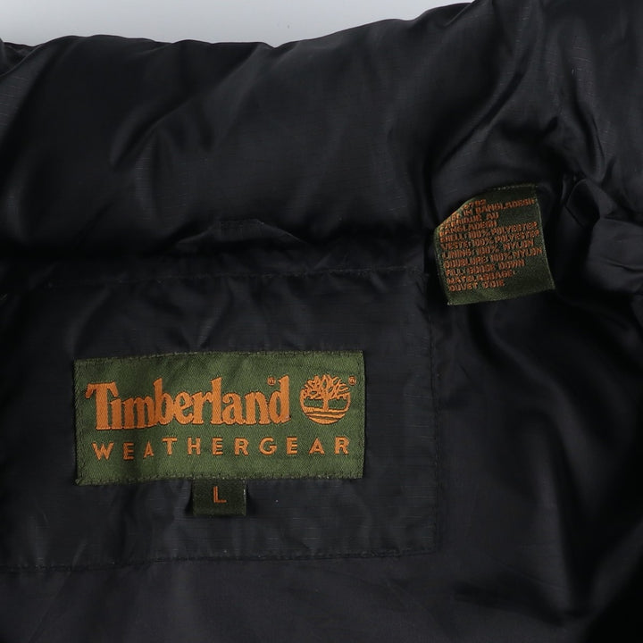 90s-00'S Vintage Timberland WEATHERGEAR Ripstop Goose Down Jacket, Men's Size L polyester black type Vintage Second Hand