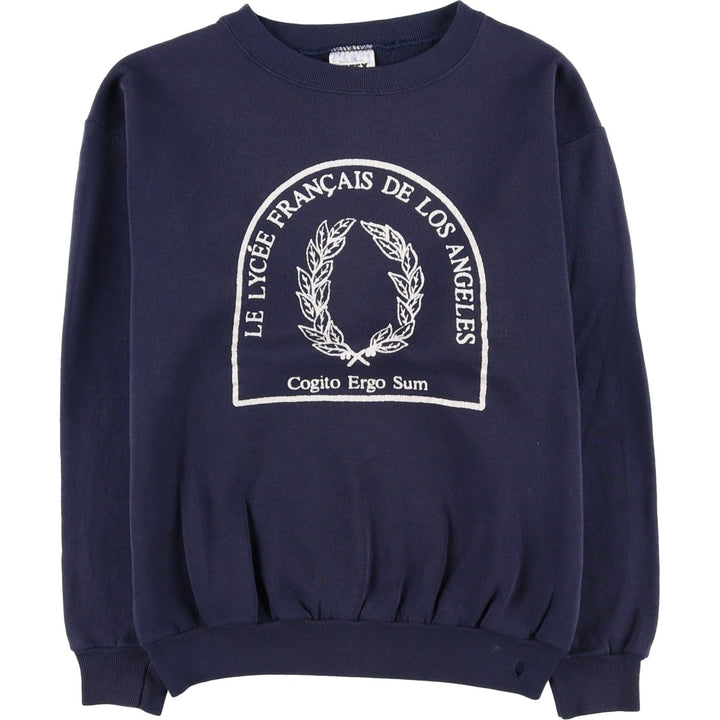 Vintage 90s-00'S TULTEX printed sweatshirt, women's size S cotton navy blue type Vintage Second Hand