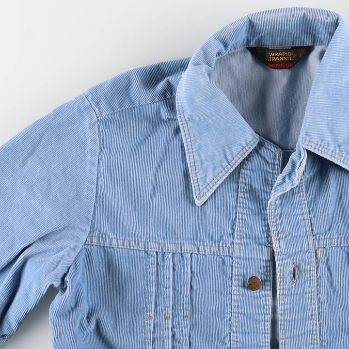 Vintage 1970'S Wrangler Wrapped Transit corduroy jacket, made in the USA, size L, women's. unclear Blue type light blue Vintage Second Hand