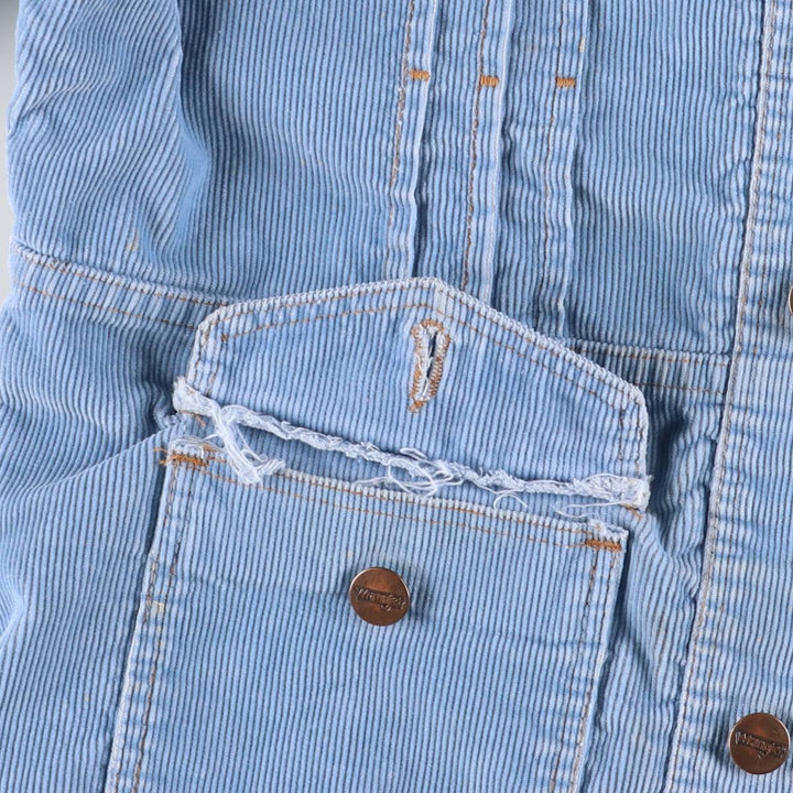Vintage 1970'S Wrangler Wrapped Transit corduroy jacket, made in the USA, size L, women's. unclear Blue type light blue Vintage Second Hand