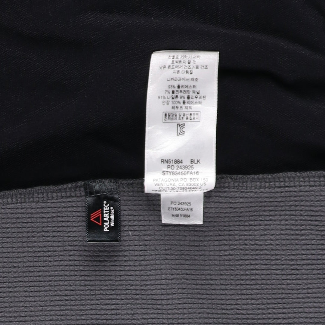 Patagonia Az Jacket 83450FA16 Softshell Jacket, Men's XL polyester black type Vintage Second Hand