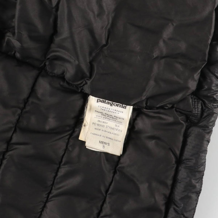 Patagonia 84674FA14 Goose Down Jacket, Men's Size Small polyester black type Vintage Second Hand