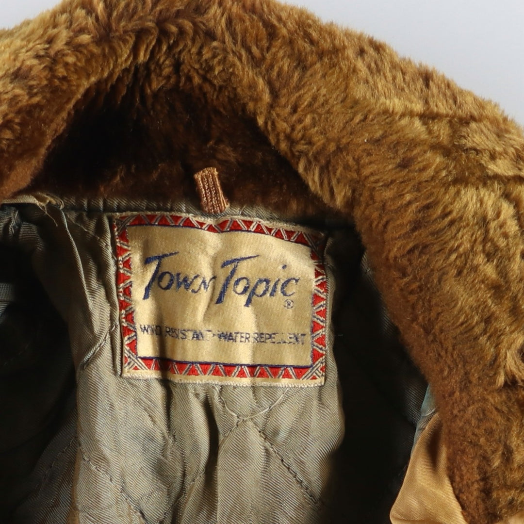 Town Topic Women's Vintage Padded Puffer Jacket, Size Small unclear beige type brown Vintage Second Hand