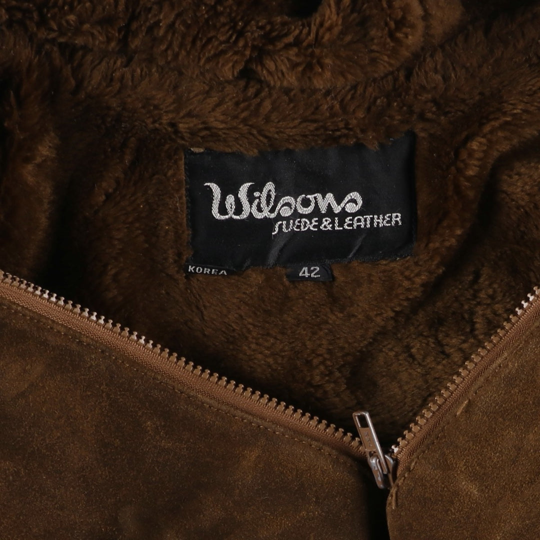 Wilsons Leather Hooded Suede Leather Jacket, Women's Size L Genuine suede leather brown type Vintage Second Hand