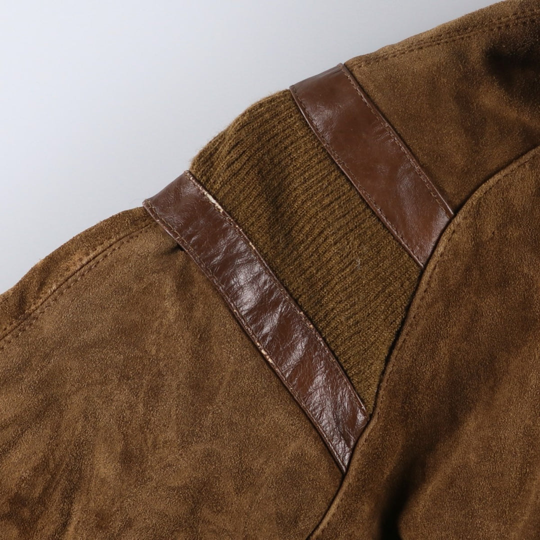 Wilsons Leather Hooded Suede Leather Jacket, Women's Size L Genuine suede leather brown type Vintage Second Hand
