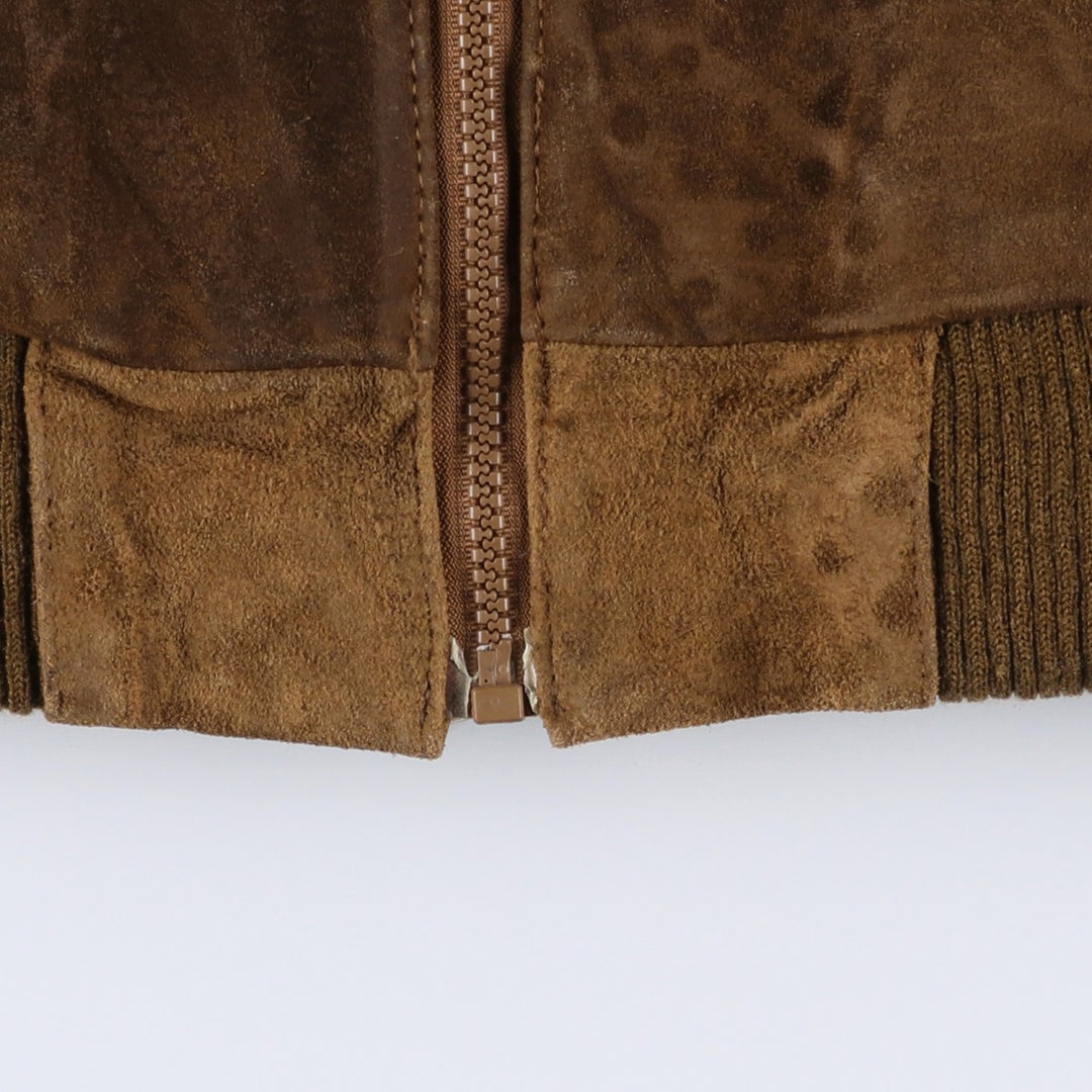 Wilsons Leather Hooded Suede Leather Jacket, Women's Size L Genuine suede leather brown type Vintage Second Hand