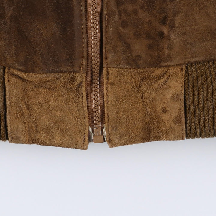 Wilsons Leather Hooded Suede Leather Jacket, Women's Size L Genuine suede leather brown type Vintage Second Hand
