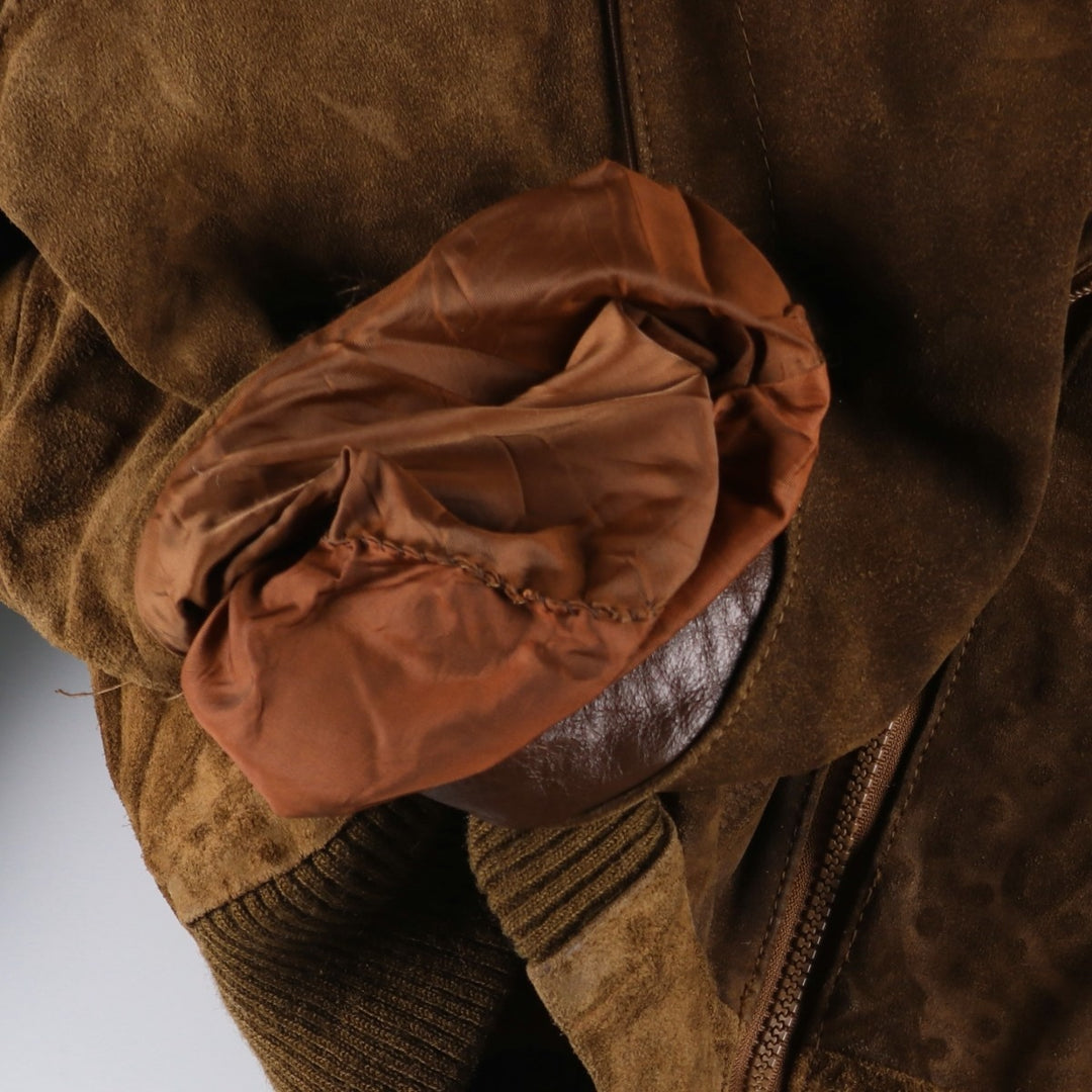 Wilsons Leather Hooded Suede Leather Jacket, Women's Size L Genuine suede leather brown type Vintage Second Hand