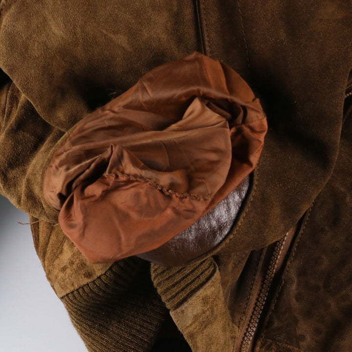 Wilsons Leather Hooded Suede Leather Jacket, Women's Size L Genuine suede leather brown type Vintage Second Hand