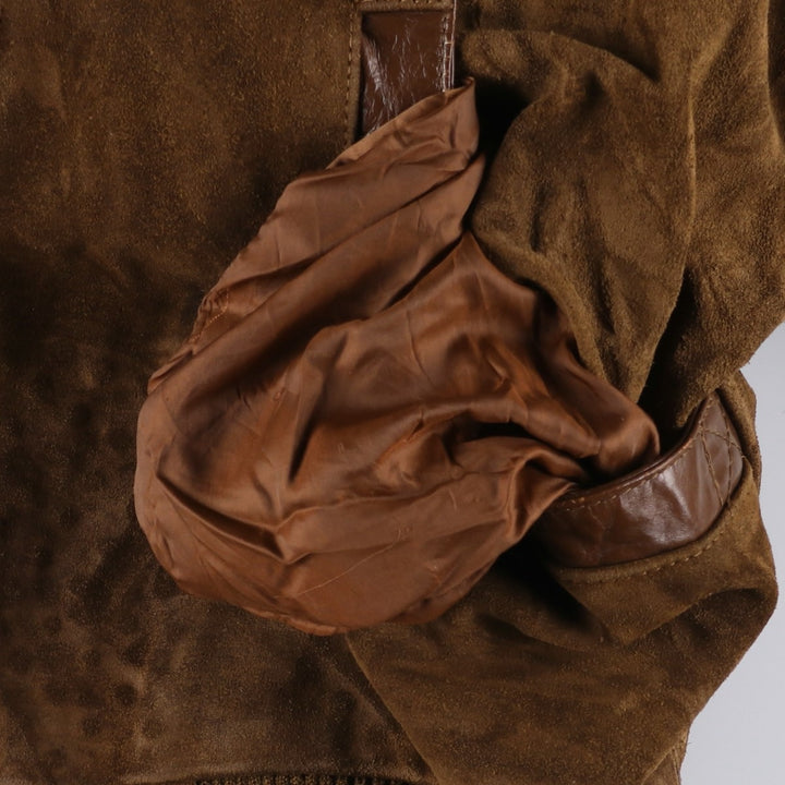 Wilsons Leather Hooded Suede Leather Jacket, Women's Size L Genuine suede leather brown type Vintage Second Hand