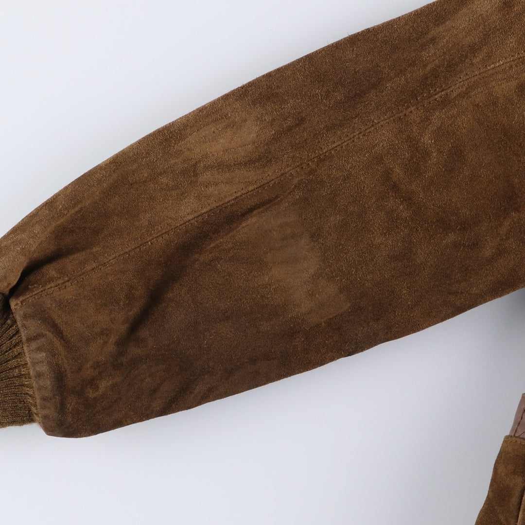 Wilsons Leather Hooded Suede Leather Jacket, Women's Size L Genuine suede leather brown type Vintage Second Hand